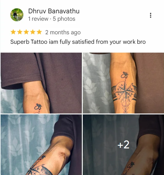 Client testimonial screenshot 4 for Rathnam Tattoos Studio, Vijayawada